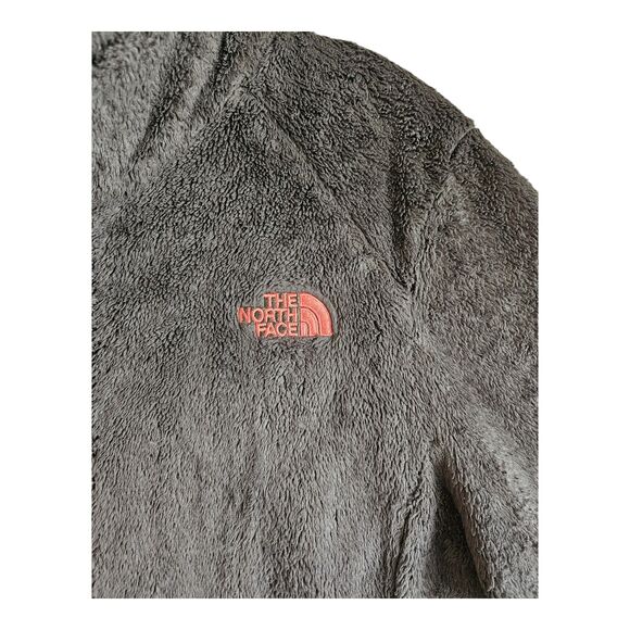 THE NORTH FACE Women's L Jacket Full Zip Olive Green Orange Fuzzy Zip Pockets 40 - Picture 5 of 10